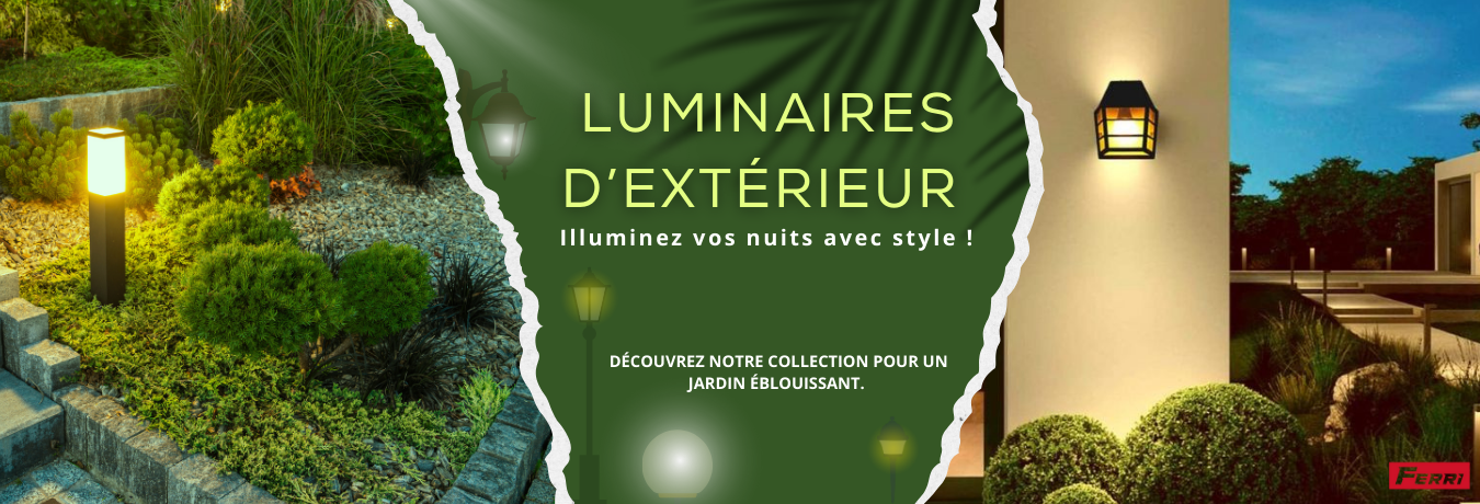 Illuminez vos extérieurs grâce à nos appliques d'extérieur et solaires, borne LED, spots, encastrés de sol, et piquets de jardin